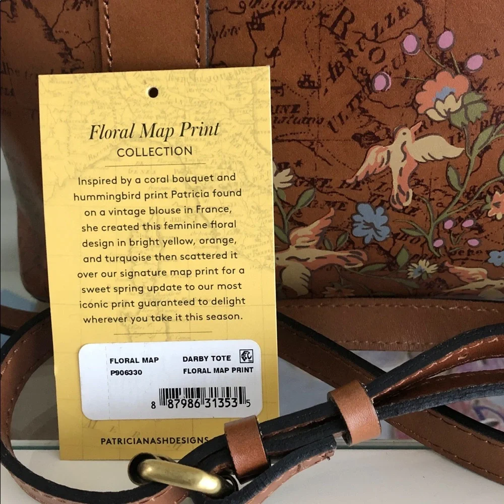 Patricia Nash Darby Floral Map medium satchel/tote - Picture 7 of 12
